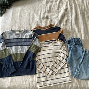 Boys 8-10 bundle jeans, shirt, sweater
